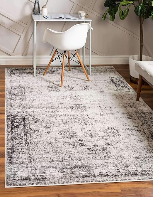 Unique Loom Sofia Collection Traditional Vintage Area Rug, 9' x 12', Gray/Ivory | Amazon (US)