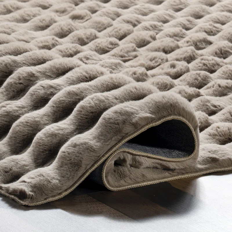Jeni SuperiorWash Solid Faux Rabbit Machine Washable Area Rug | Wayfair North America