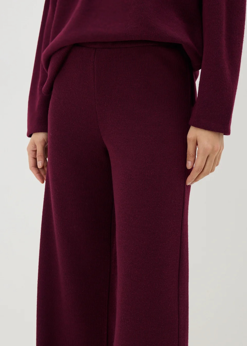 Burgundy Soft Touch Wide Leg Trousers | Matalan (UK)