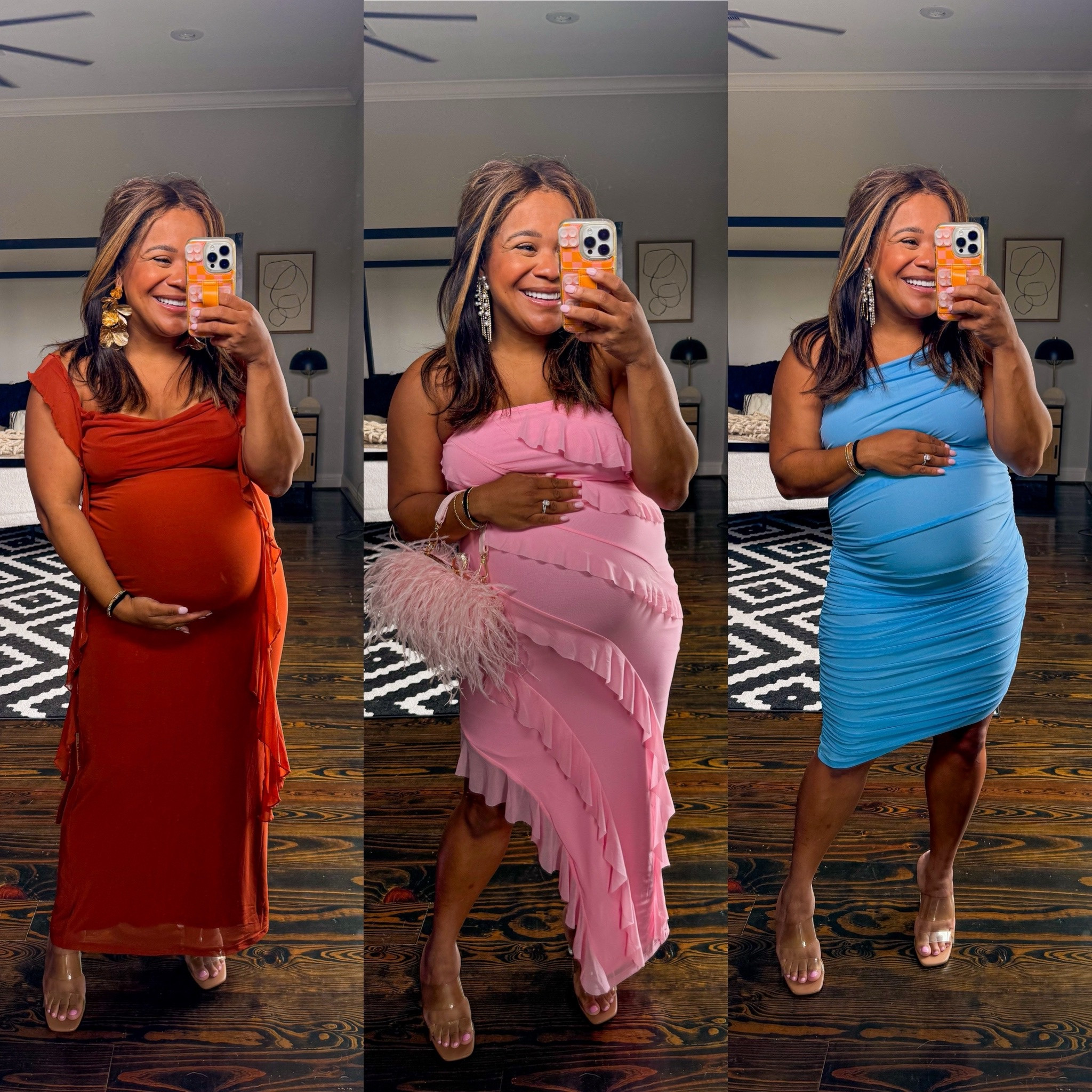 AMAZON WEDDING GUEST DRESSES: these are all non-maternity and since the material has decent stretch, my normal size works in these. Wearing a medium in all 3.

#LTKbump #LTKfindsunder100 #LTKfindsunder50