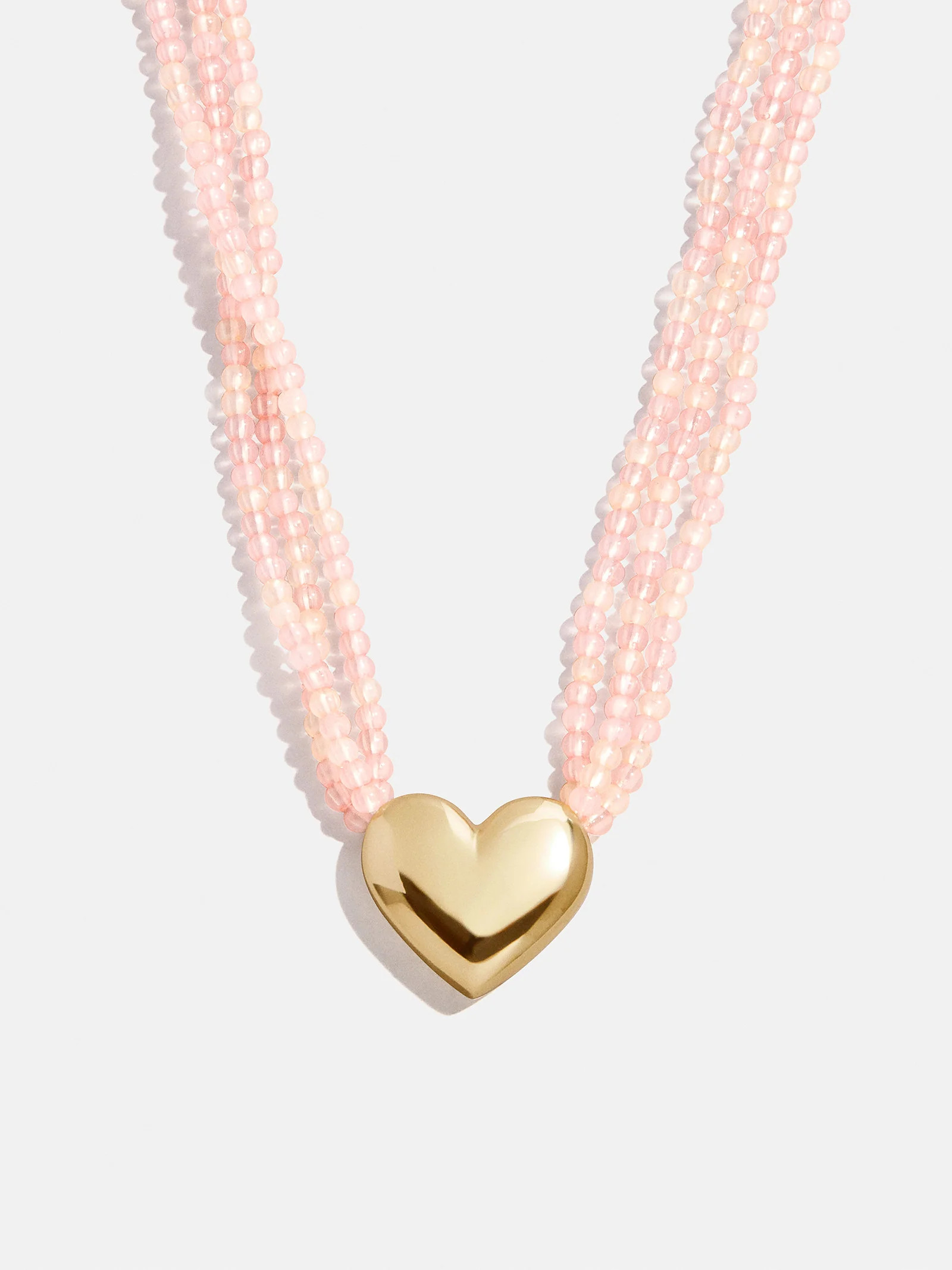 Millie Kids' Bubble Heart Necklace - Gold/Pink | BaubleBar