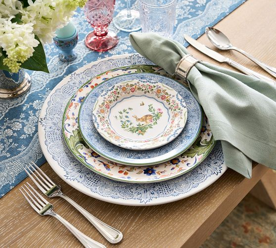 Botanical Bunny Stoneware Appetizer Plates - Set of 4 | Pottery Barn (US)