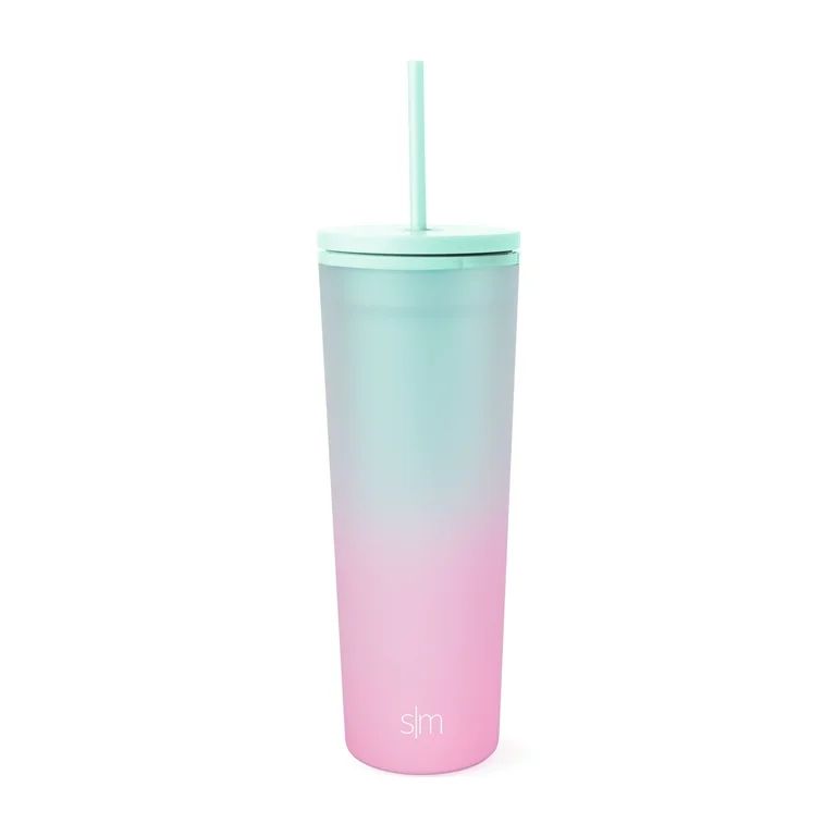 Simple Modern 24 fl oz Double Wall Plastic Classic Tumbler with Lid and Straw|Coastal Lavender | Walmart (US)