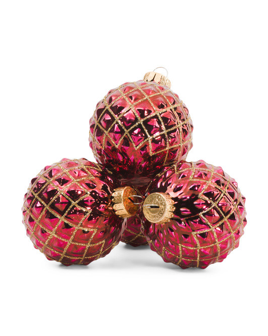 Set Of 4 Hand Blown Glass Ornaments | TJ Maxx