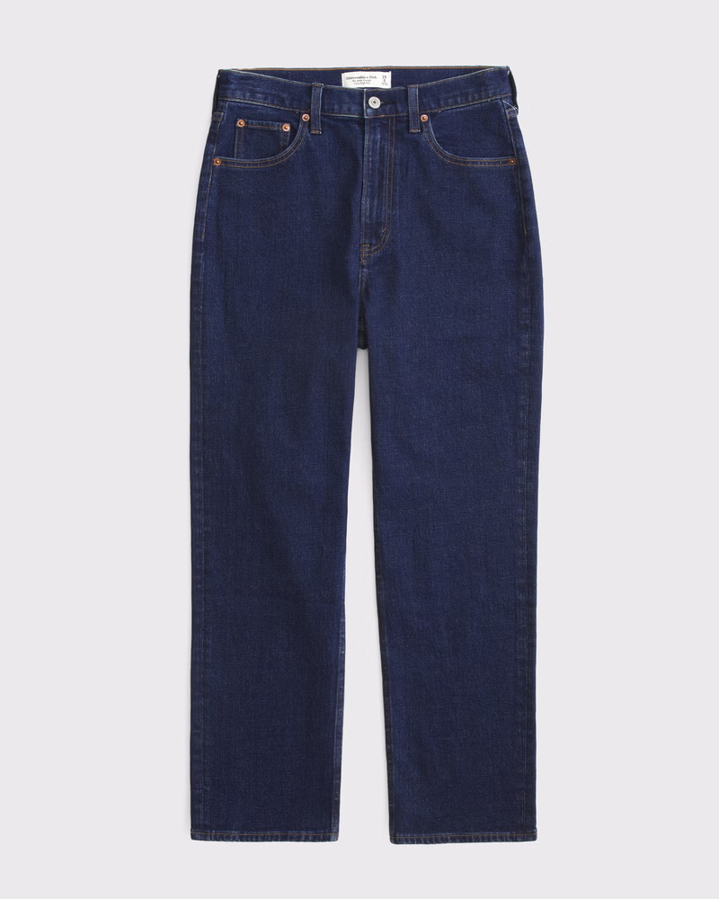 Ultra High Rise Ankle Straight Jean | Abercrombie & Fitch (US)