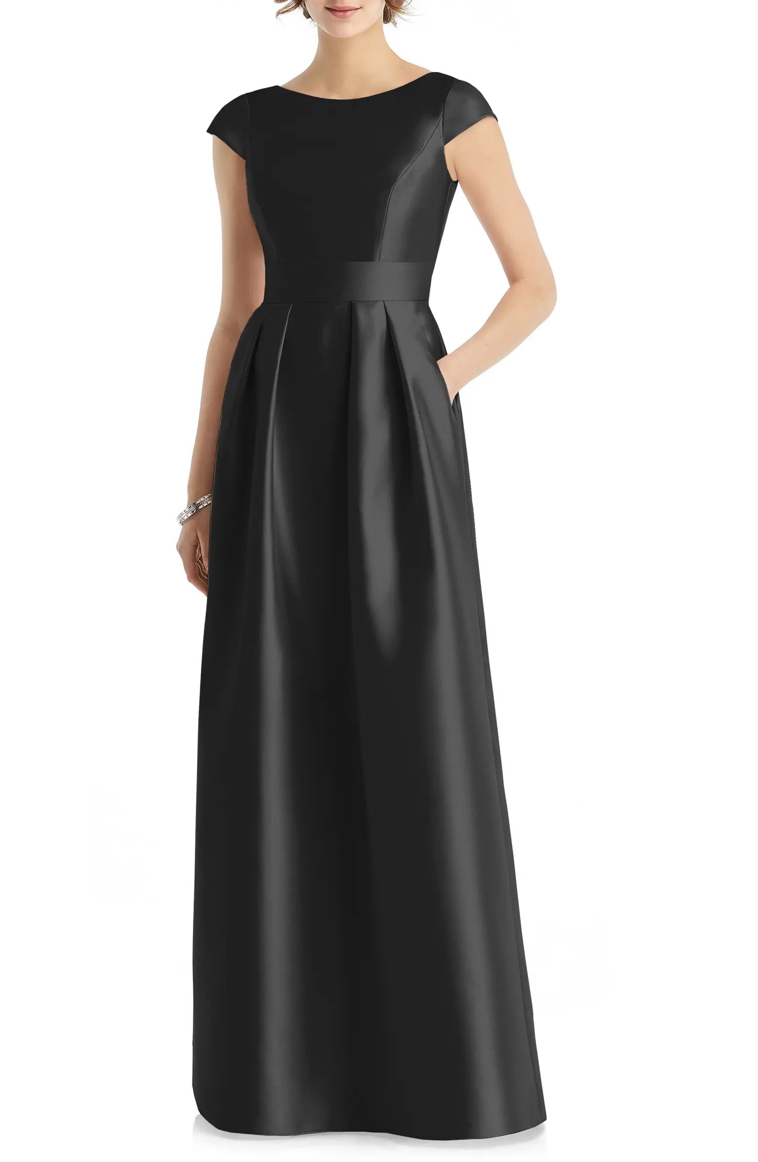 Alfred Sung Cap Sleeve A-Line Gown | Nordstrom | Nordstrom