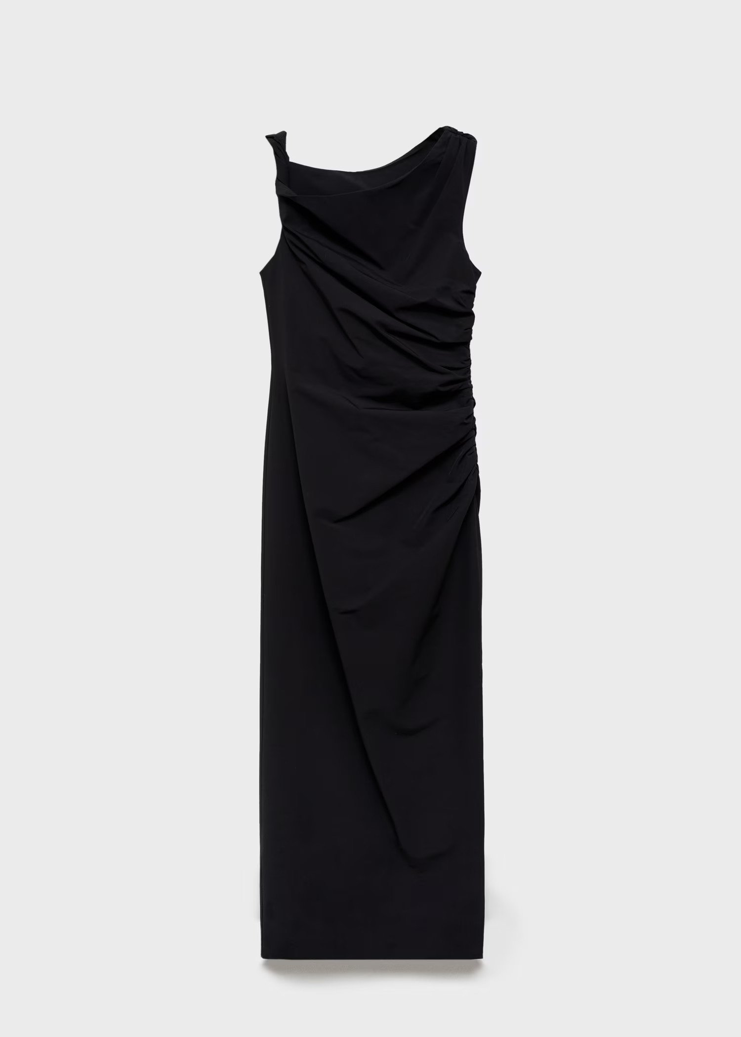 Asymmetrical dress with gathered details - Women | MANGO United Kingdom | MANGO (UK)