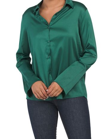 Button Up Charmeuse Blouse | TJ Maxx