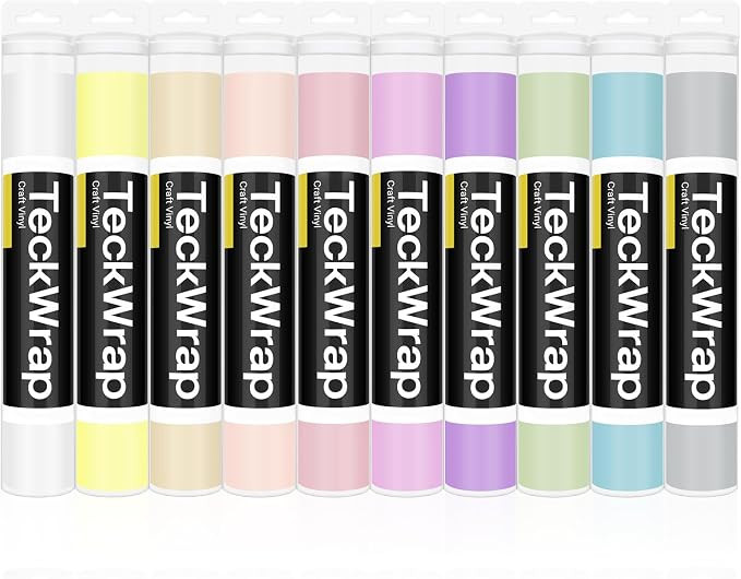 TECKWRAP 001 Matte Pastel Permanent Vinyl, 12" x 3ft, 10 Boho Vinyl Adhesive Indoor & Outdoor Dec... | Amazon (US)