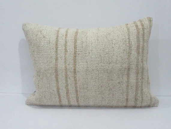 20"X28" Hemp Striped Vintage Kilim Pillow Cover | Etsy (US)