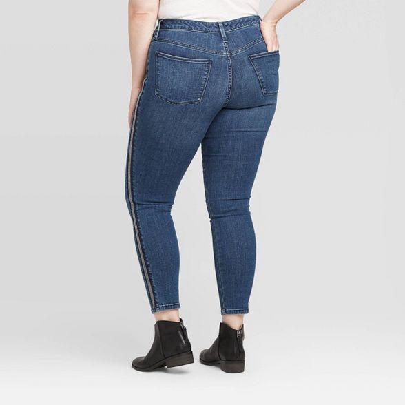Women's Beaded Side Stripe High-Rise Skinny Jeans - Universal Thread™ Medium Wash | Target
