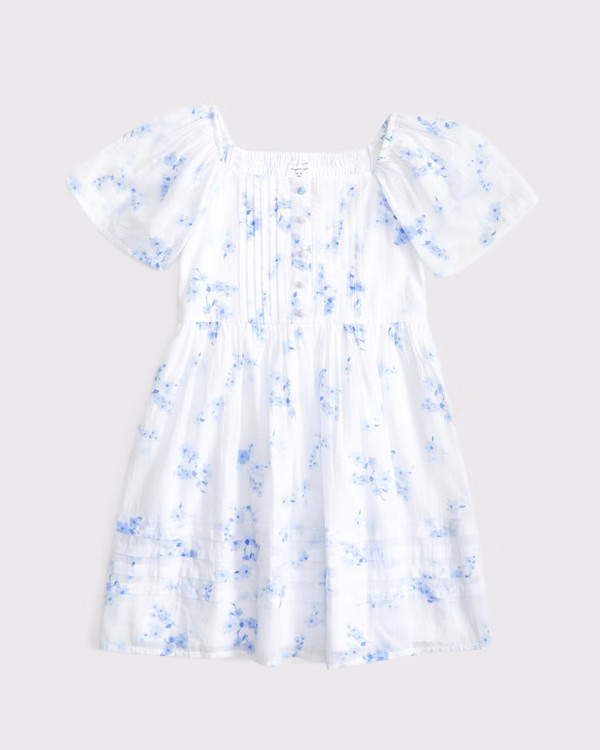 flutter sleeve pleated mini dress | Abercrombie & Fitch (US)