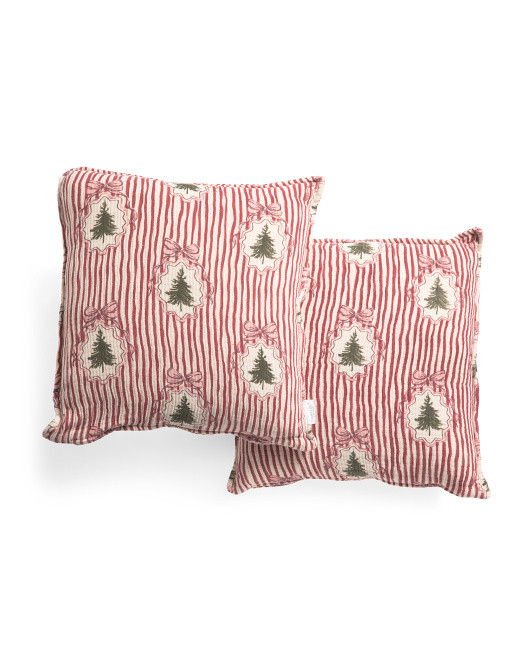 20x20 2pk Striped Ribbon Pattern With Piped Edge Pillows | TJ Maxx