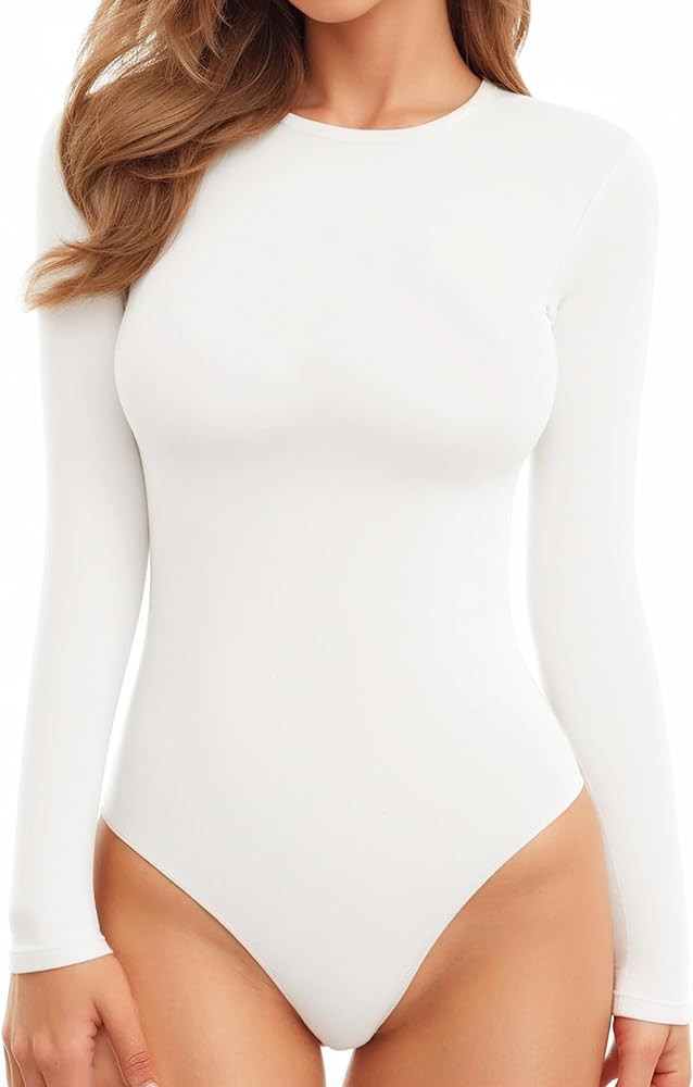 MANGOPOP Tank Top Body Suits Women Sexy Crew Neck Racerback Halter Ribbed Sleeveless Bodysuit for... | Amazon (US)