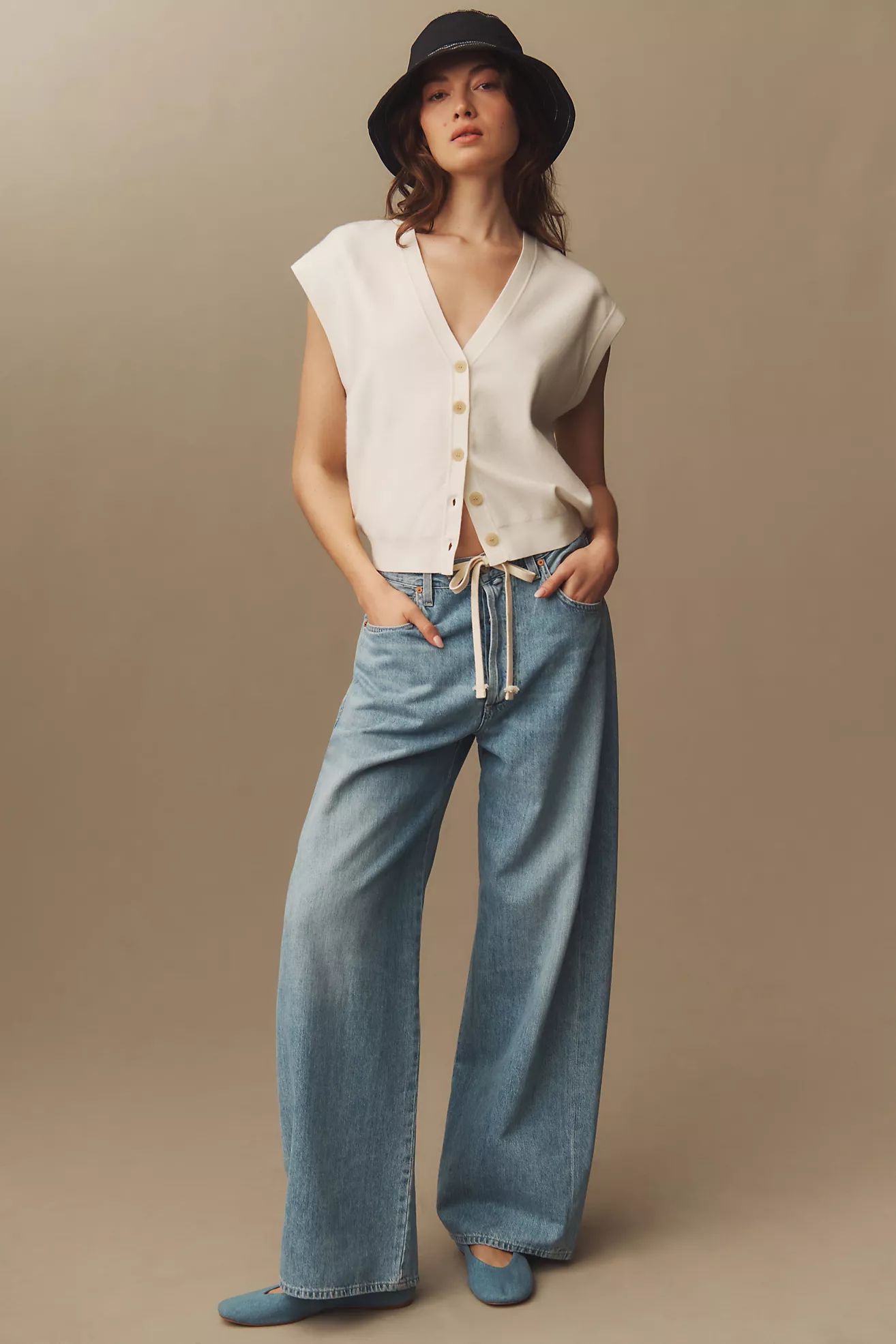 Maeve Slouchy Cardigan Sweater Vest | Anthropologie (US)