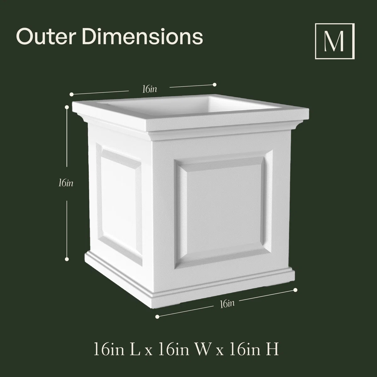 Nantucket Square Resin Planter Box with Water Reservoir | Wayfair North America