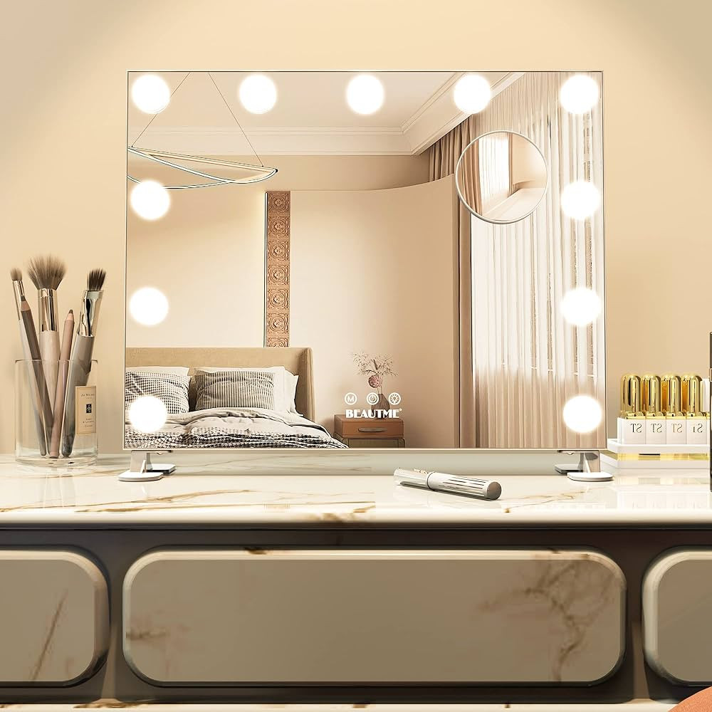 BEAUTME Vanity Mirror with Light, Hollywood Lighted Makeup Mirror by Touch Control, Tabletop or W... | Amazon (CA)