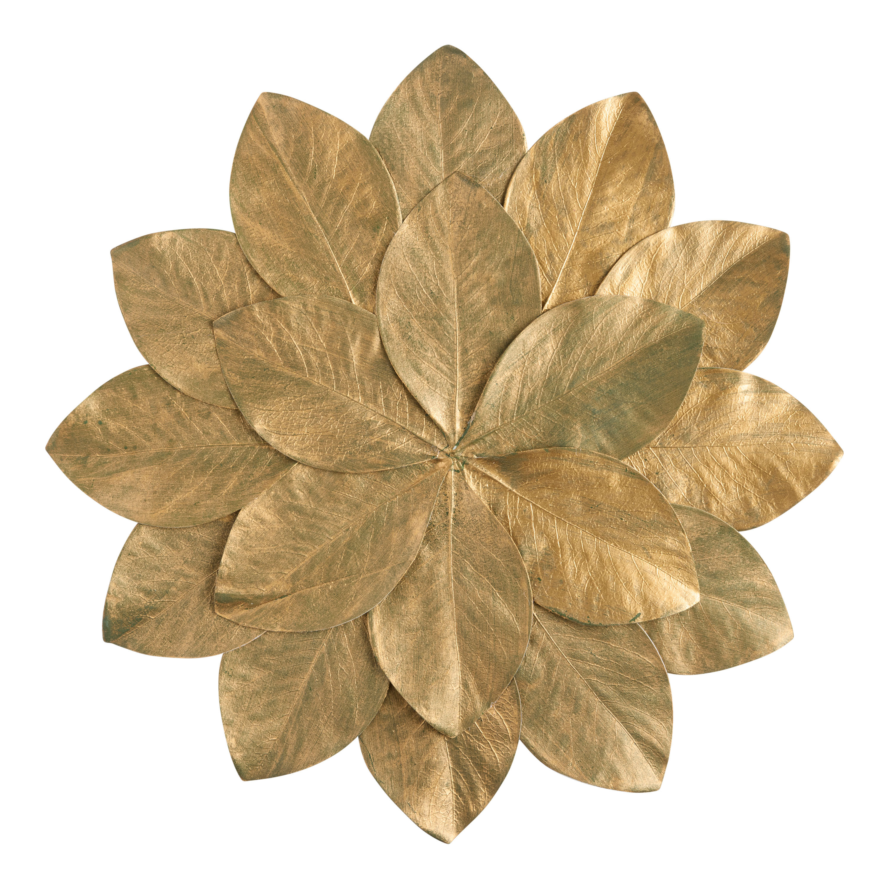 Round Gold Magnolia Leaf Placemat | World Market