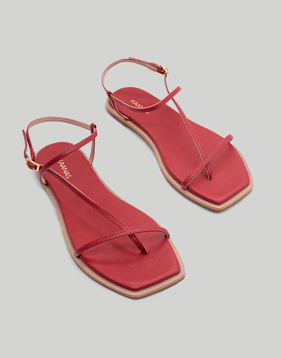 KAANAS Alayta Square-Toe Naked Sandals | Madewell