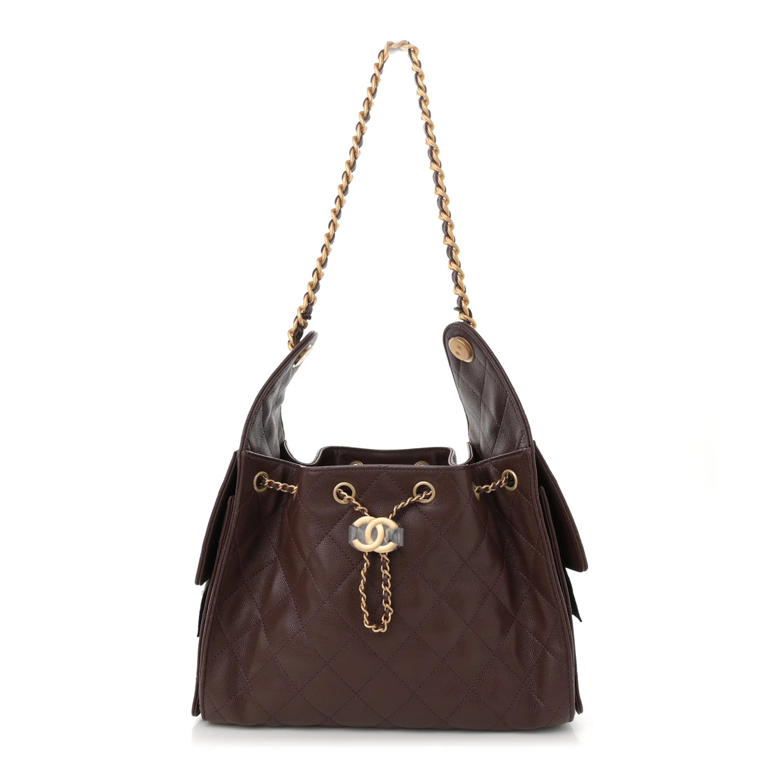 Chanel Caviar Quilted Small Chanel 25 Handbag Dark Brown 1743495 | FASHIONPHILE (US)