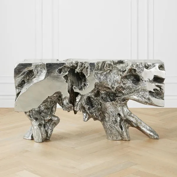 Sequoia Console Table | Silver | Console Tables | Z Gallerie | 58"W x 13"D x 31"H | cast resin and fiberglass | Z Gallerie