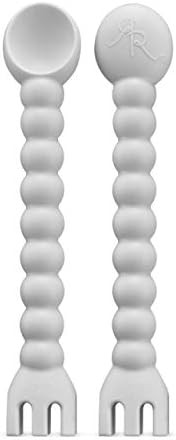 Amazon.com : Ryan & Rose Baby Spoon and Fork [2 Pack] (Grey) : Baby | Amazon (US)