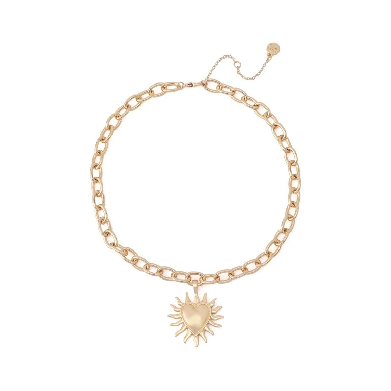 Madden NYC Women's Fashion Gold-Tone Heart-Sun Pendant Necklace | Walmart (US)