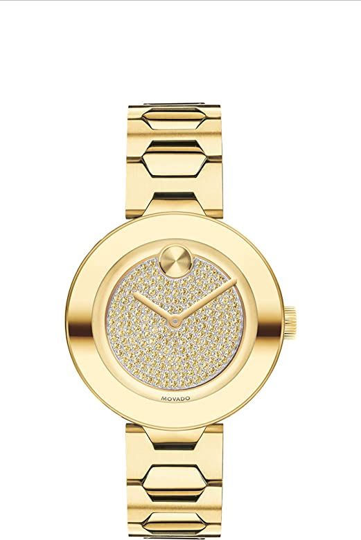 Movado Women's BOLD T-Bar LYG Watch with a Flat Dot Crystal Dial, Gold (Model 3600492) | Amazon (US)