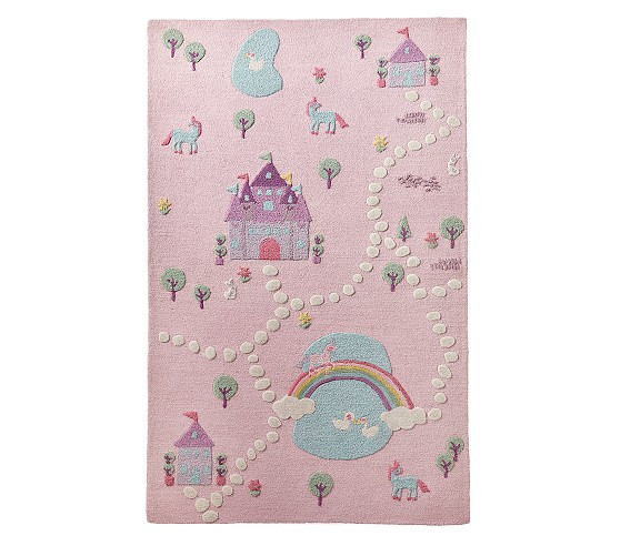 3-D Activity Unicorn Castle Play Rug | Pottery Barn Kids