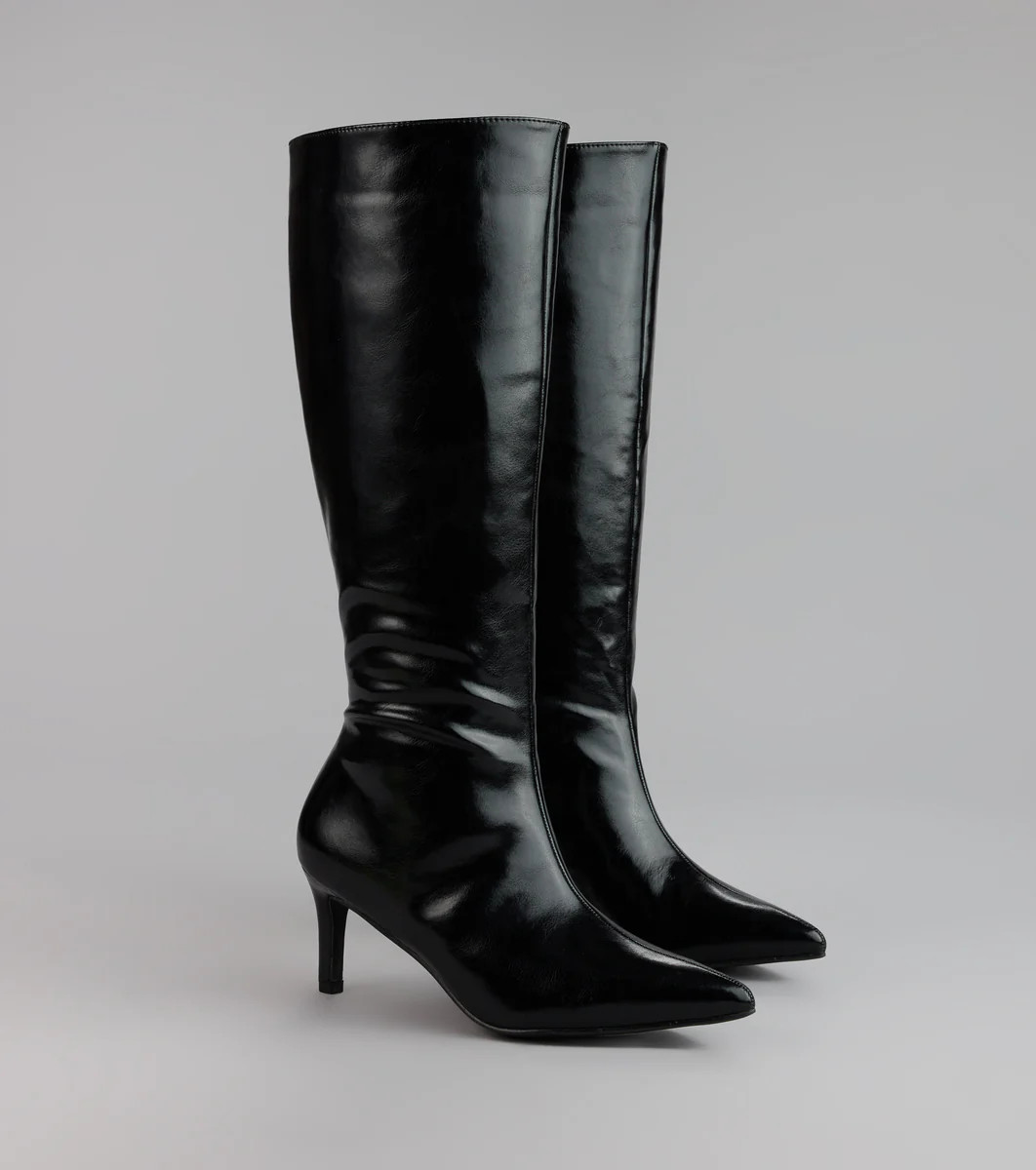 Sleek Stance Faux Leather Stiletto Boots | Windsor Stores