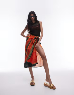 Topshop sarong in papaya print | ASOS | ASOS (Global)