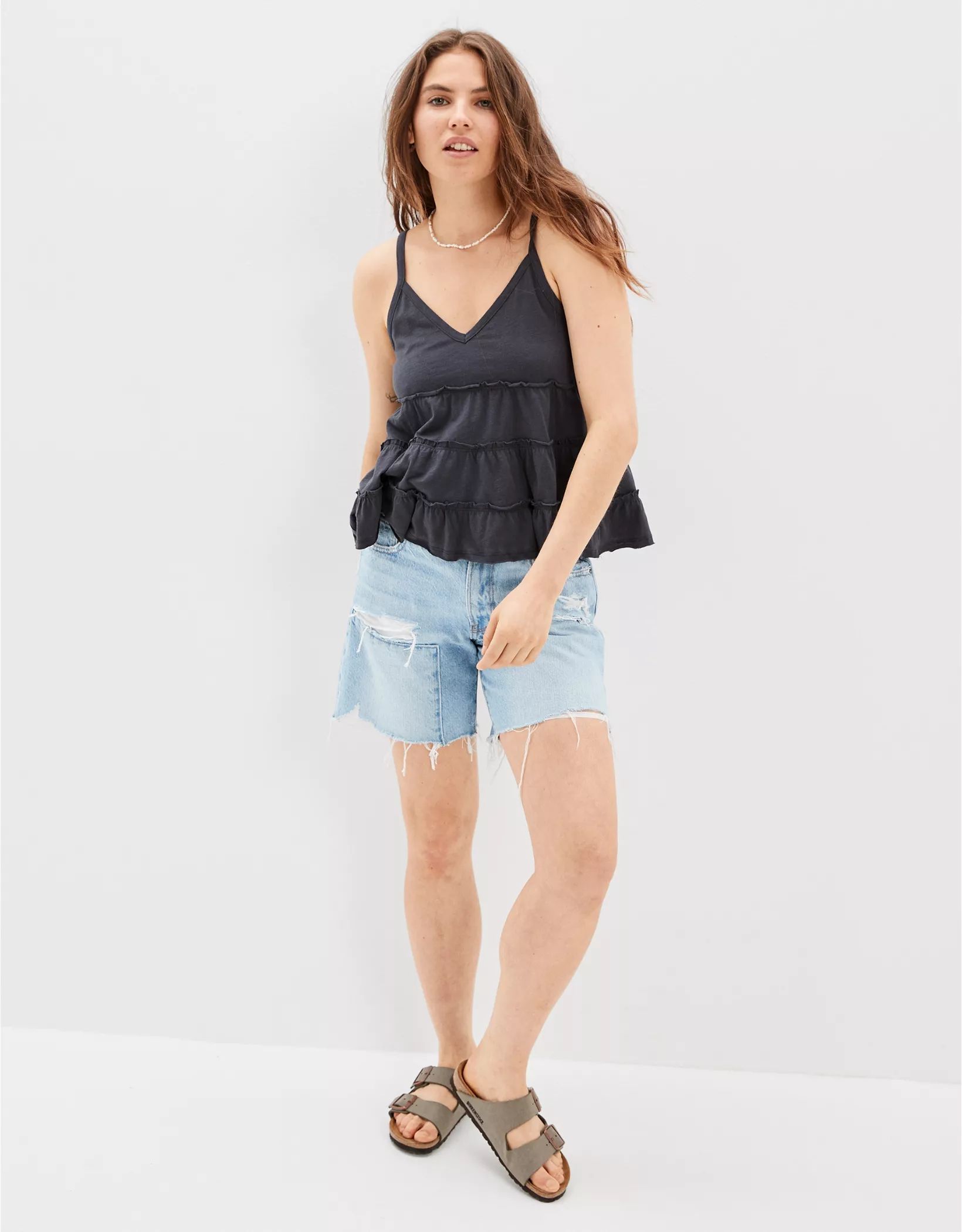 AE Tiered Babydoll Cami | American Eagle Outfitters (US & CA)
