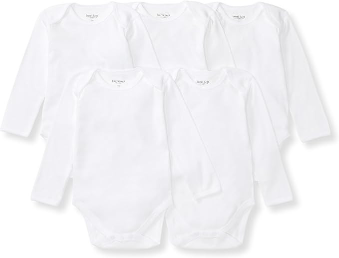 Burt's Bees Baby Bodysuits, Short Sleeve and Long Sleeve One-Pieces, 100% Organic Cotton, Pack of... | Amazon (US)