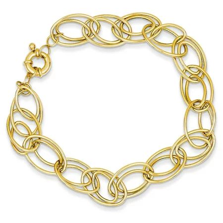 14K Yellow Gold bracelet Chain style Link 7.5 in 11 mm | Walmart (US)