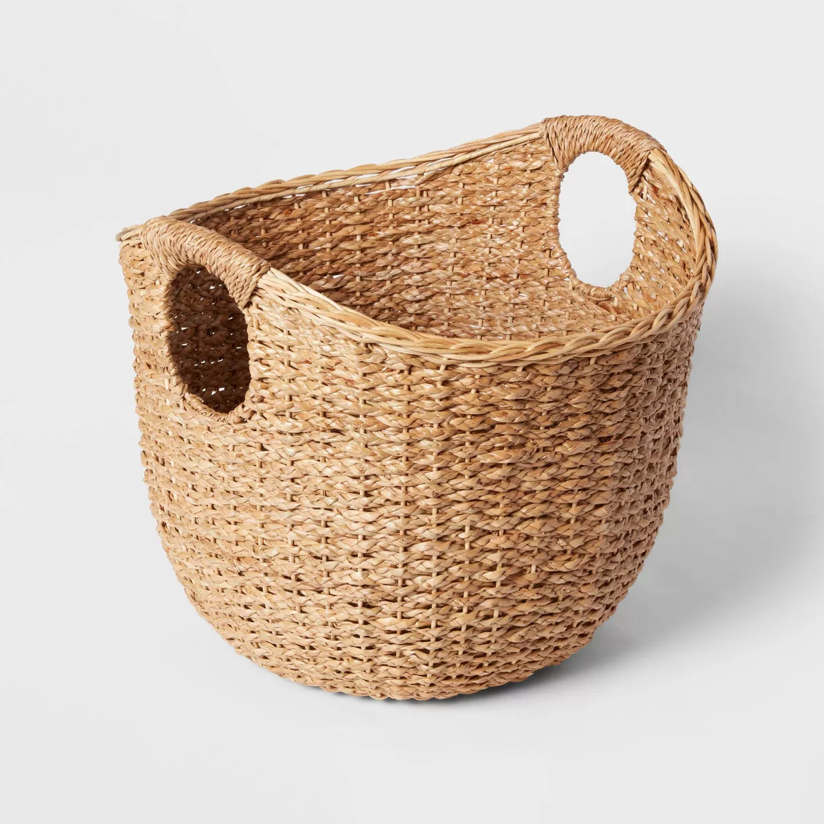 Large Round Braided Seagrass Basket - Brightroom™: Handwoven Khaki Wicker for Blanket Storage, ... | Target