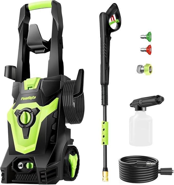 PowRyte Electric Pressure Washer, Foam Cannon, 2 Different Pressure Tips, Power Washer, 3500 PSI ... | Amazon (US)