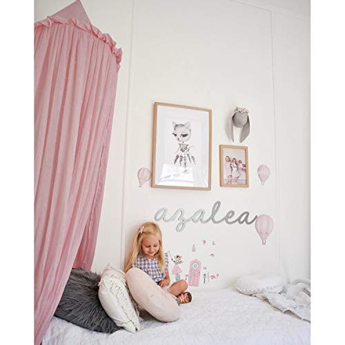 IBIZA VIBE MAMERIA Kids Bed Canopy with Frills Cotton Hanging Tent Curtain Net for Reading Nook Hideaway Bedding Play Room Decor (Dusty Rose) | Amazon (US)