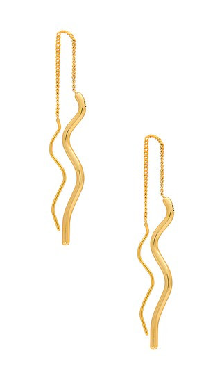 Squiggle Threader Earrings in Gold | Revolve Clothing (Global)