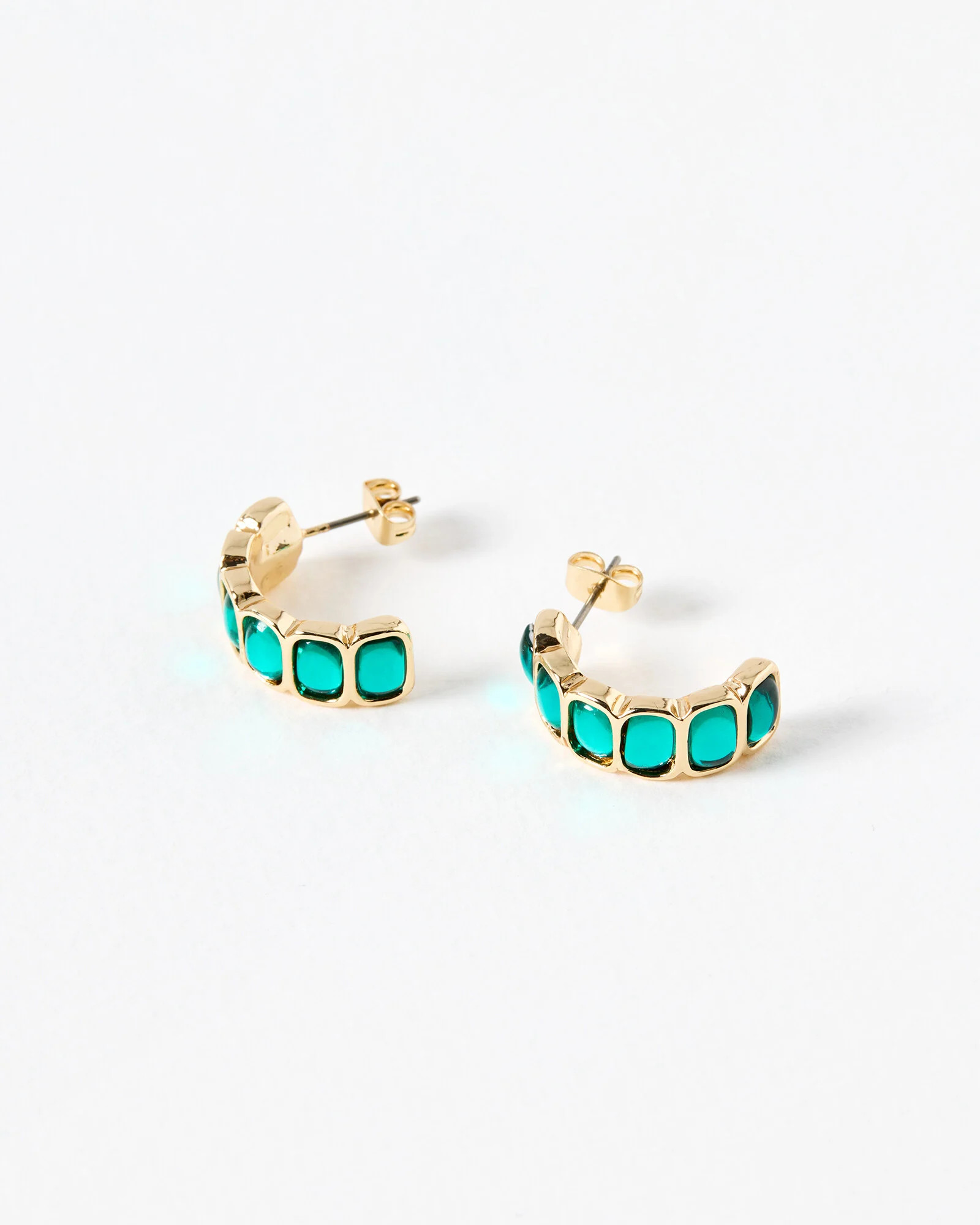 Skyette Oval Baguette Stone Hoop Earrings | Oliver Bonas | Oliver Bonas (Global)