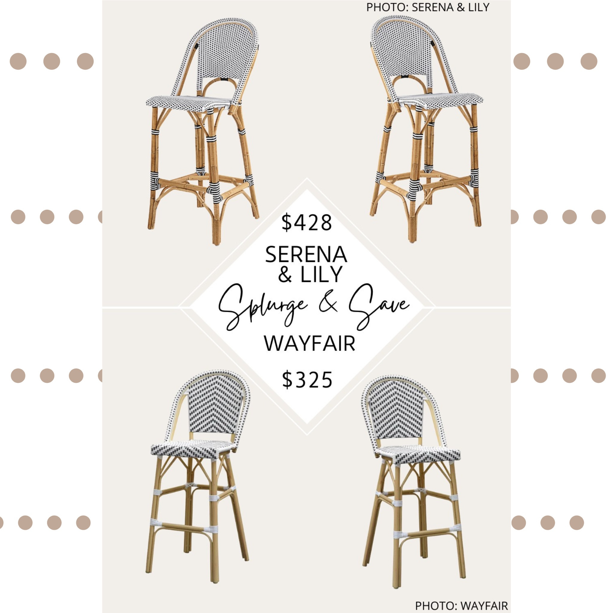 Serena and Lily bistro bar and counter stool find! If you’re looking for coastal, kid-friendly bar and counter stools, I’ve got some! These stunning chairs are easy to wipe down and I found them in a variety of colors like blue, yellow, brown, grey and more. They would look great at a kitchen island, outdoor on a patio, or at a bar.

#dupes #lookforless #serenaandlily #copycat #decor #furniture #coastal #kitchen #barstools #seating #chairs #wayfair #counterstools.  Serena and Lily Riviera bar stool dupe. Serena and Lily Riviera counter stool dupe.  Serena and Lily dupes. Kitchen island.  Kitchen seating.  Kitchen bar stools.  French bistro stools.  Woven bar stools.   Woven counter stools.  Look for less.  Kitchen Inso.  Kitchen seating.  Kitchen chairs. Coastal home decor. Coastal furniture. 

#LTKsalealert #LTKSeasonal #LTKhome