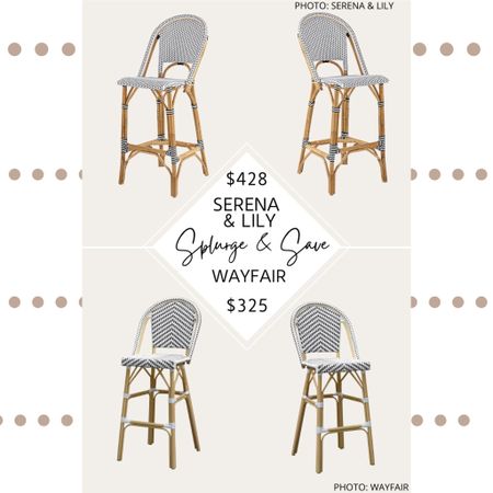 Serena and Lily bistro bar and counter stool find! If you’re looking for coastal, kid-friendly bar and counter stools, I’ve got some! These stunning chairs are easy to wipe down and I found them in a variety of colors like blue, yellow, brown, grey and more. They would look great at a kitchen island, outdoor on a patio, or at a bar.

#dupes #lookforless #serenaandlily #copycat #decor #furniture #coastal #kitchen #barstools #seating #chairs #wayfair #counterstools.  Serena and Lily Riviera bar stool dupe. Serena and Lily Riviera counter stool dupe.  Serena and Lily dupes. Kitchen island.  Kitchen seating.  Kitchen bar stools.  French bistro stools.  Woven bar stools.   Woven counter stools.  Look for less.  Kitchen Inso.  Kitchen seating.  Kitchen chairs. Coastal home decor. Coastal furniture. 

#LTKsalealert #LTKSeasonal #LTKhome