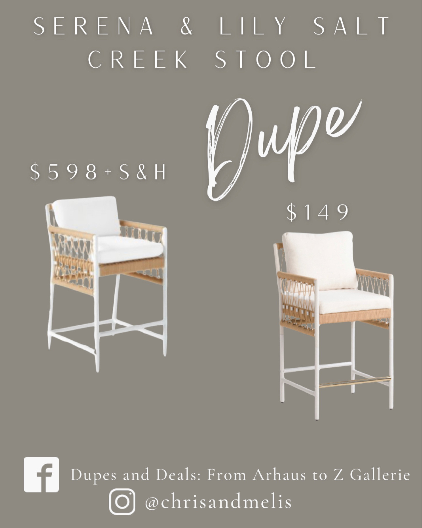 Insane new dupe release for the Serena & Lily Salt Creek Counter Stool! I love the rope detail. 

#LTKsalealert #LTKhome