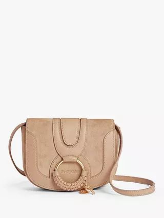 See By Chloé Mini Hana Suede Leather Satchel Bag, Coconut Brown | John Lewis UK
