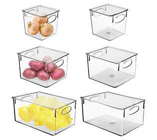 Sorbus 6-Pack Variety Clear Bin Set with Lids | QVC