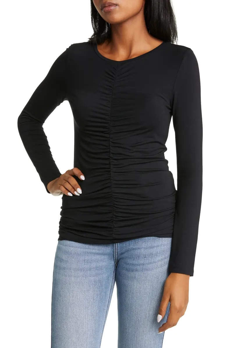 Halogen® Ruched Long Sleeve T-Shirt | Nordstrom | Nordstrom