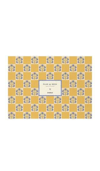 Papier Floral Checkerboard Undated Weekly Desk Planner in Mustard. | Revolve Clothing (Global)