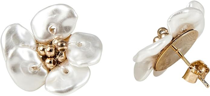 Pearl Stud,Hoop Hand picked, Huggie Earrings for Women, Made in Korea, Lightweight Pearl Ring Ear... | Amazon (US)
