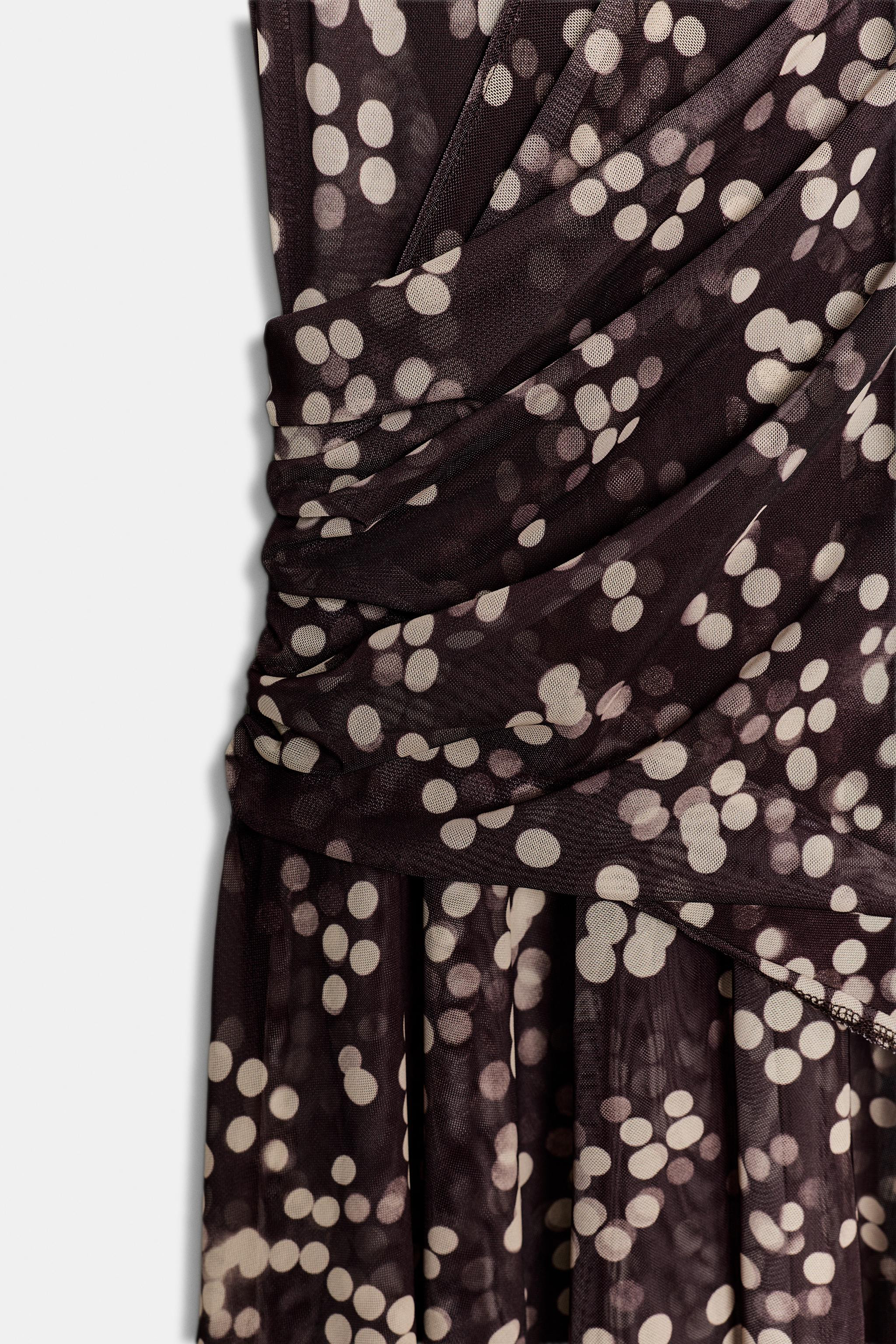 LONG DOTTED TULLE DRESS | Zara UK