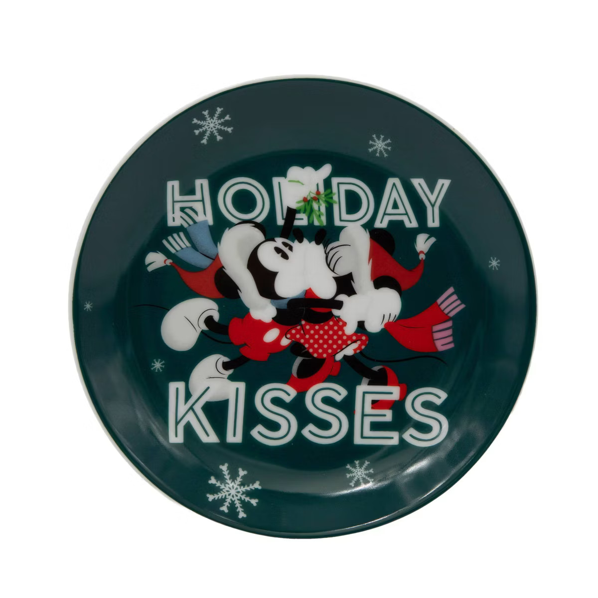 Disney 6" Mickey Mouse Festive Cheer Appetizer Plate Red/Green/Navy Blue | Target