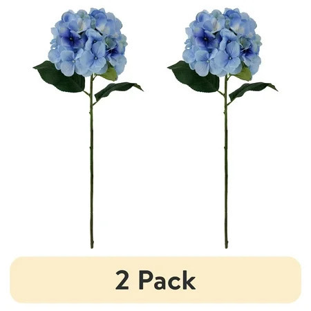 (2 pack) Mainstays 24" Artificial Flower Hydrangea Stem, Blue Color. Indoor Use. | Walmart (US)